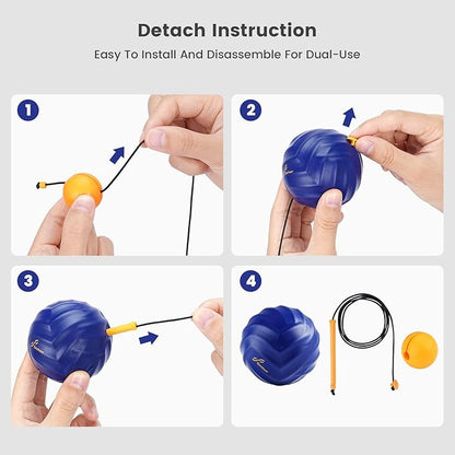 Sportneer Massage Lacrosse Ball with String, Deep Tissue Massager for Back Myofascial Release, Shoulder Trigger Point Therapy & Foot Plantar Fasciitis, Free Relax for Whole Body (Blue)
