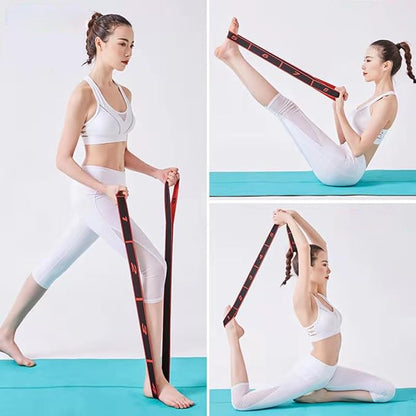 Stretch Strap Elastic Exercise Band Hamstring Stretcher Device Yoga mat Carrying Straps Leg Exercise Equipment Stretching Straps with Loops for Flexibility Yoga Stretch Strap 8-Loop