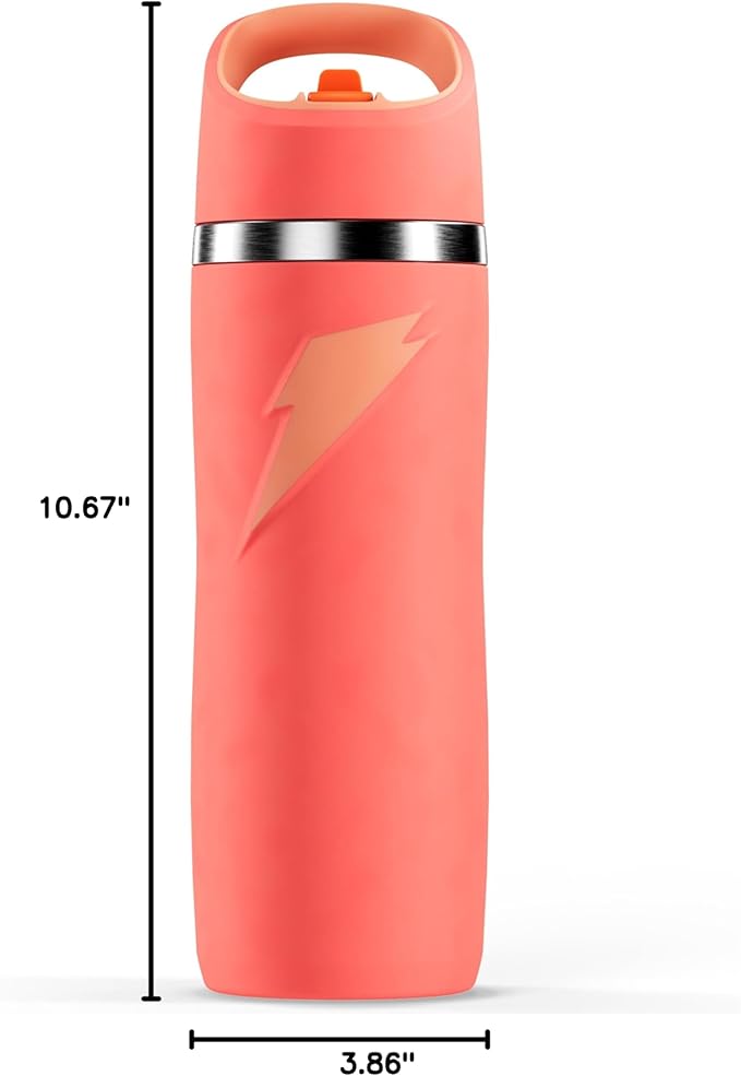 Gatorade 'Overtime' 22oz Stainless Steel Water Bottle, Straw Cap, Coral