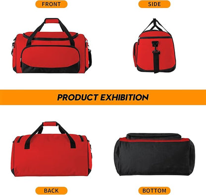 Gym Duffle Bag for Women - 55L Red Large Duffel Bags for Sports, Workout, Traveling, Durable Heavy Duty Duffel Gear Bag