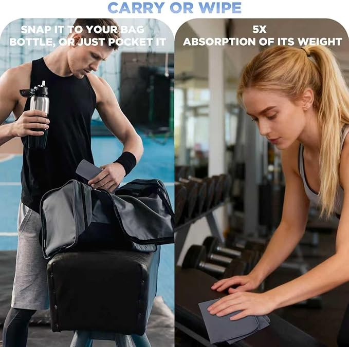Microfiber Gym Towels - Quick Dry, Highly Absorbing, Odor-Free, for Women & Men - Gym Towel for Hot Yoga, Tennis, Working Out, Camping, Set of 5,16 * 27 Inch, Multicolor