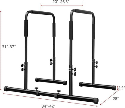 Dip Stand Station, Adjustable Dip Bar for Home Gym Fitness Equipment, Push Up Stand, Gymnastics Bar, Heavy Duty Body Bar Press for Tricep Dips, Pull-Ups, Push-Ups
