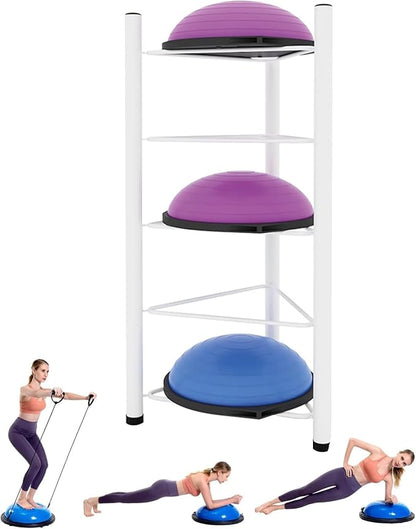 Balance Ball Half Rack 3/5/6/7 Tiers, Iron Half Exercise Balls Holder for Yoga Ball, Home Gym Studios Standing Balls Balance Trainer Shelf