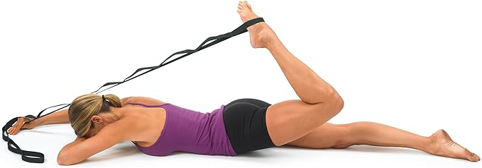 OPTP The Original Stretch Out Strap with Exercise Poster, USA Made Top Choice Stretch Out Straps for Physical Therapy, Yoga Stretching Strap or Knee Therapy (XL)