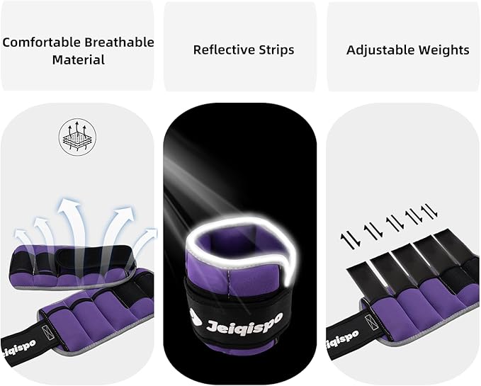 Adjustable Ankle Weights 1 Pair 2/4/6/8/10 LBS Wrist Leg Arm Weights for Women Men Kids,Strength Training with Removable Weight for Fitness Gym Workout Running Walking