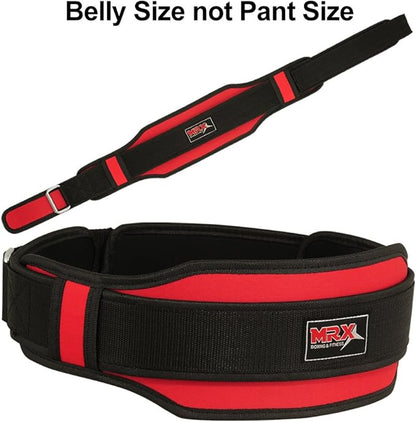 MRX Weight Lifting Belt with Double Back Support Gym Training 5" Wide Belts 11 Colors