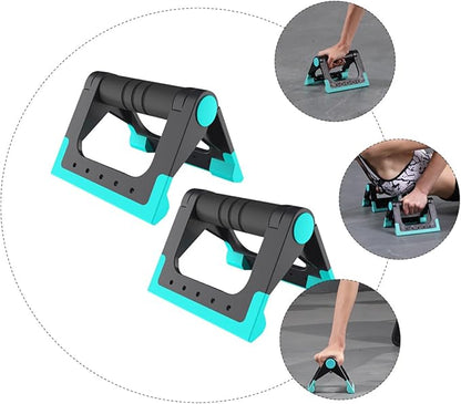 Unomor Push-up Holder Indoor Exercise Equipment Pair Blue Non-slip Fitness Push up Bars for Home Workout Strength Training Sports Supplies