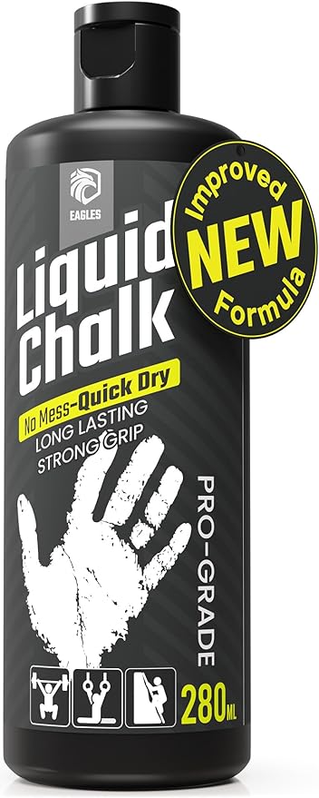 EAGLES Pro Grade Gym Liquid Chalk 50, 120 or 280ml Mess-Free Chalk for Weightlifting, Gymnastics Rock Climbing, Pole Grip, Sports Dries in Seconds - Sweat-Resistant and Long Lasting