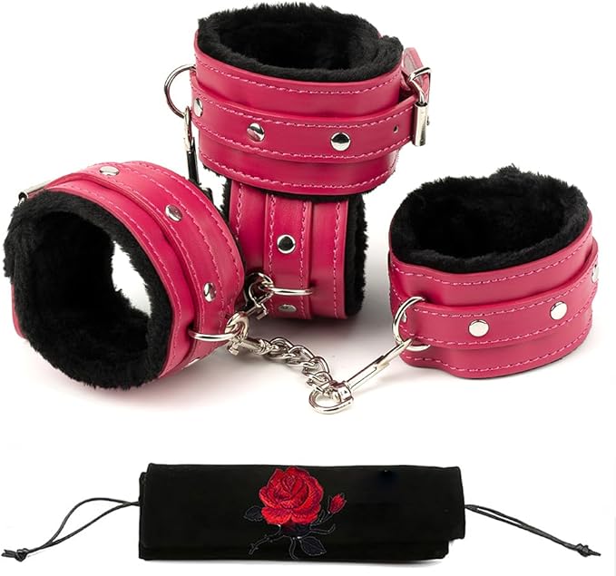 Ankle Straps Wrist Cuffs Leather Padded Fitness Sports Training and Home Gym Workouts - Adjustable Straps for Comfortable Fit and Support