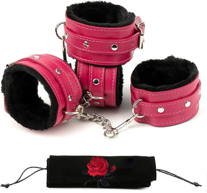 Ankle Straps Wrist Cuffs Leather Padded Fitness Sports Training and Home Gym Workouts - Adjustable Straps for Comfortable Fit and Support