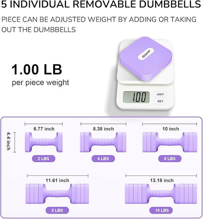 16LBS/20LBS Dumbbells Sets Adjustable Dumbbell Set Hand Weights for Women Men Free Weights Dumbbells Set Exercise Fitness dumbbell sets of 2 for Home Gym Workout Strength Training Equipments