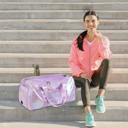 Dance Bag for Girls Sports Gym Duffle Bag with Shoes Compartment Wet Pocket Weekender Carry On Travel Duffel Bag for Teens Girls