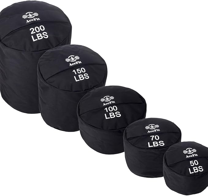 AceFit Training Sandbag for Working Out| Heavy Duty Workout Sandbags| Weights Sand Bags for Training, Exercise| Military Conditioning, Fitness, Cross-Training & Strength Training