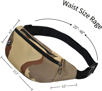 Fanny Pack for Men Women, Waterproof Sports Waist Bag Pack, Belt Bag for Travel Hiking Running