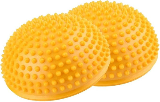 VGEBY1 PVC Semi-Circular Durian Ball Inflatable Half Yoga Balls Massage Point Fitball Exercises Trainer Fitness Balance Ball(Yellow)