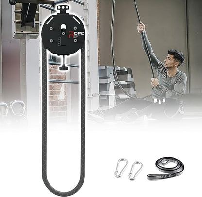 Cable Pulley System for Home Gym, 4m/13.12 Endless Rope Trainer with Adjustable Resistance for Full Body Workout, Pulley System Gym, Compact Home Gym Equipment for Arms, Back, Core Training Black