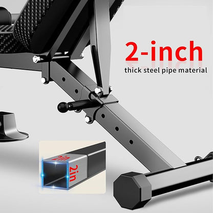 Adjustable Weight Bench multi-function Workout Bench for Home Gym,Foldable Incline Decline Benches for Full Body Workout 660LBS