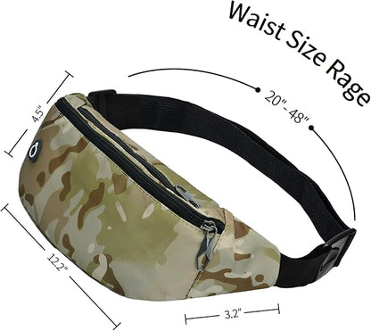 Fanny Pack for Men Women, Waterproof Sports Waist Bag Pack, Belt Bag for Travel Hiking Running