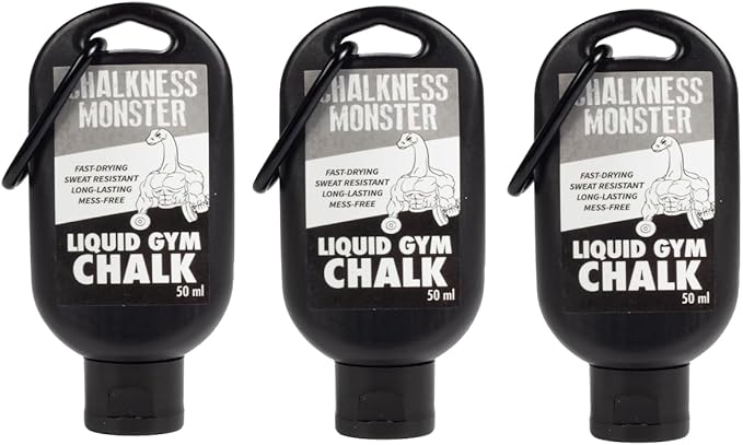 Liquid Gym Chalk - Mess-Free - Premium Sweat Resistant Long Lasting Grip - Quick Dry Hand Grip for Gymnastics, Rock Climbing, Power Lifting and More - Chalkness Monster