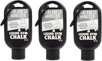Liquid Gym Chalk - Mess-Free - Premium Sweat Resistant Long Lasting Grip - Quick Dry Hand Grip for Gymnastics, Rock Climbing, Power Lifting and More - Chalkness Monster