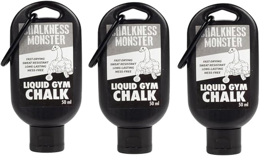 Liquid Gym Chalk - Mess-Free - Premium Sweat Resistant Long Lasting Grip - Quick Dry Hand Grip for Gymnastics, Rock Climbing, Power Lifting and More - Chalkness Monster