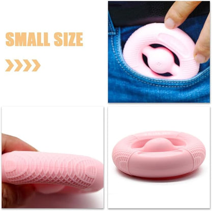 Grip Strength Trainer Hand Workout Squeezer Silicone Ring 20-30 Lbs Pink Forearm Trainer Hand Exercise Tool for Strength and Stress Relief