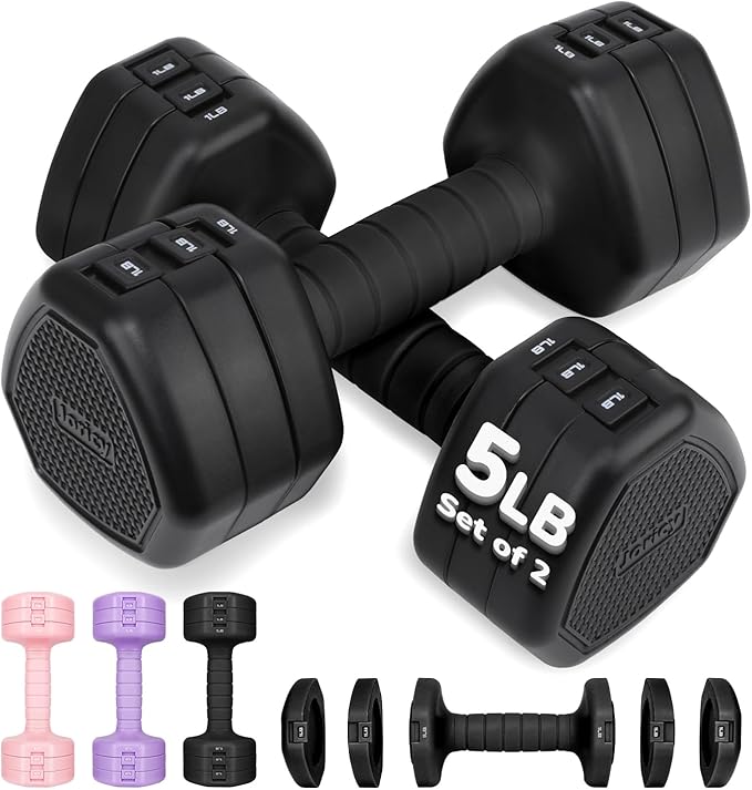 10LBS 20LBS 30LBS Dumbbells Adjustable Dumbbell Set of 2, Hand Weights for Women Men Free Weight Dumbbells Sets for Home Gym & Outdoor Exercise Workout Strength Training Equipments