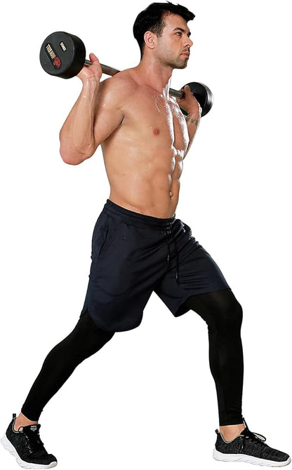 OEBLD Mens 2 in 1 Athletic Running Pants Quick Dry Gym Workout Shorts for Men Compression Pants with Pockets
