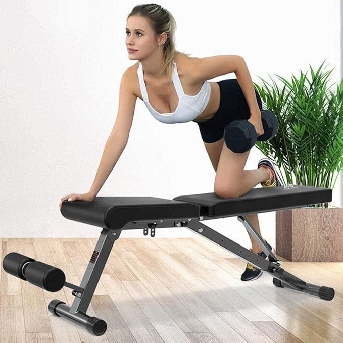 Adjustable Utility Bench for Home Gym, Foldable Sit-Up Bench, Full Body Workout Weight Bench, Flat/Incline/Decline Positions