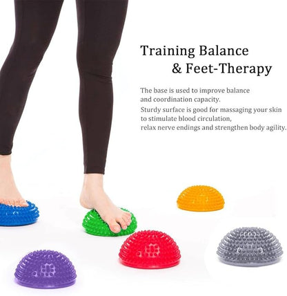 VGEBY1 PVC Semi-Circular Durian Ball Inflatable Half Yoga Balls Massage Point Fitball Exercises Trainer Fitness Balance Ball(Yellow)