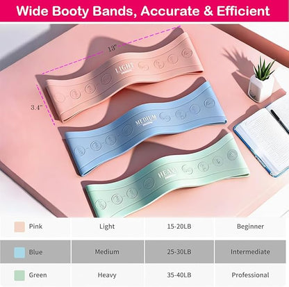 Silicone Resistance Bands for Working Out, Thick Booty Bands for Legs and Glute, Non Slip Resistance Loop Bands for Exercise, Workout Bands for Women and Men, Pilates Yoga Starter Set, Home Fitness