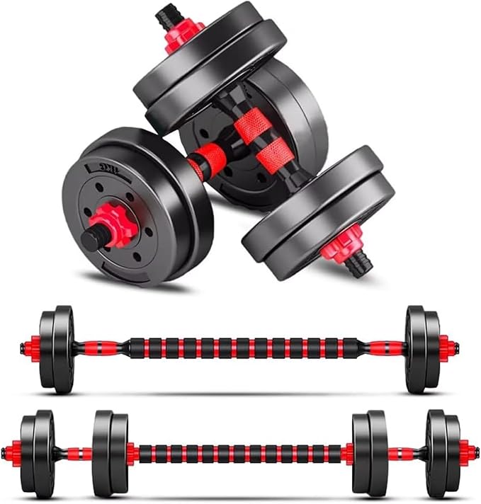 Adjustable Dumbbell Set, 5-44 lbs Free Weight Set with Connector for Barbell, Dumbbells, Push-Up Options, Fitness Exercises for Home Gym Suitable Men/Women
