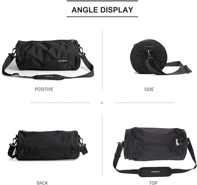Small Sports Gym Bag Workout Lightweight Duffel Bags for Men and Women Black X-Small