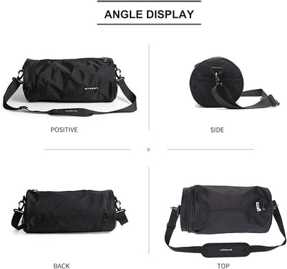 Small Sports Gym Bag Workout Lightweight Duffel Bags for Men and Women Black X-Small