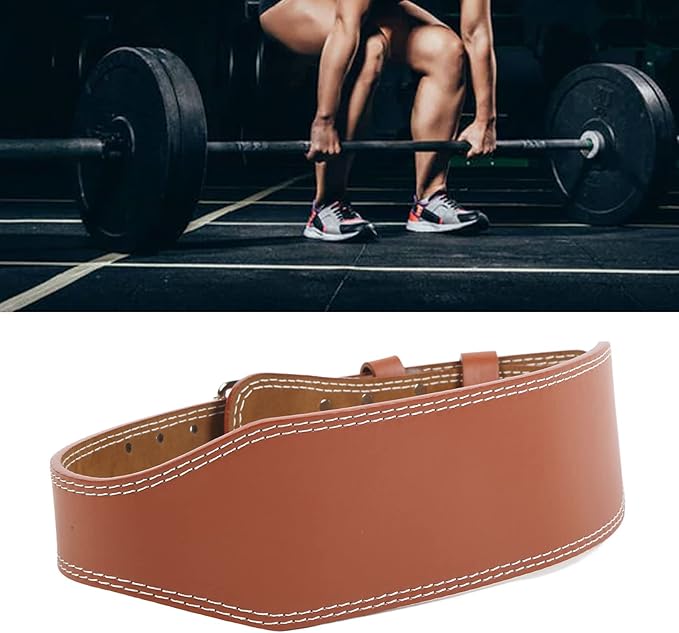 Huleo Weight Lifting Belt, Waist Sports Belts stabilize The Spine for Men for Squats Brown