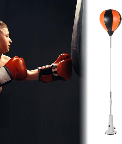 Boxing Reaction Ball, Boxing Speed Bag for Kids Adults, Adjustable Height Boxing Reflex Ball with Stand for Fitness Workout