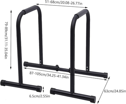 440lbs Adjustable Dip Bar, Heavy Duty Calisthenics Dip Station with Adjustable Parallel Dip Bars, Home Dip Stand Body Press Bar Parallel Bars Dip Equipment for Calisthenics, Strength Training