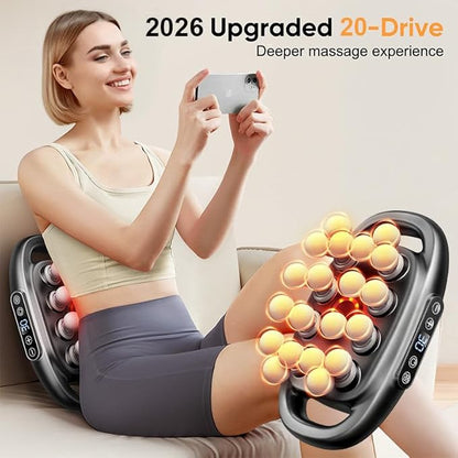 20 Head Massage Gun Deep Tissue - 2026 Upgrade 20-Drive Back Muscle Massager with 3 Modes & 30 Intensities, Portable Quiet Percussion Massager for Legs, Waist, Back, Neck, Buttocks Muscles Pain Relief