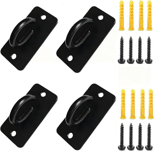 4 Pcs Resistance Bands Door Anchor, Battle Rope Anchor, Ceiling Hooks Heavy Duty, Wall Mount Bracket for Strength Training, Yoga, Home Gym