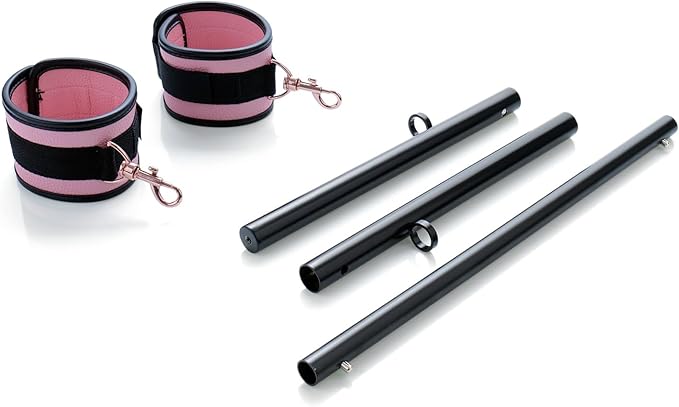 Heavy Duty Stainless Steel Expandable Spreader Bar with 2pcs PU Adjustable Straps, Sports Aid Training Fitness Gear Pilates Aid Kit,Home Indoor Sports Yoga Set