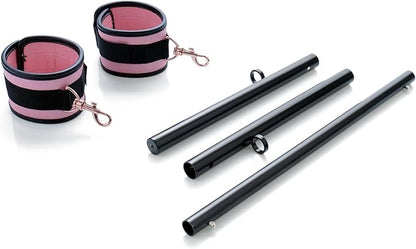Heavy Duty Stainless Steel Expandable Spreader Bar with 2pcs PU Adjustable Straps, Sports Aid Training Fitness Gear Pilates Aid Kit,Home Indoor Sports Yoga Set