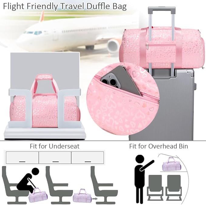 Fluffy Dance Bag for Girls Ballet Bag Sports Gym Duffel for Girls Water Resistant Travel Duffle with Shoes Compartment