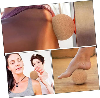Cork Massage Ball Set of 2 Lightweight Yoga Roller for Muscle Recovery Material for Trigger Point Therapy and Full-Body Massage
