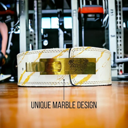 Arsa Fitness Weightlifting Adjustable Lever Belt for Men & Women Real Cow Hide Leather for Powerlifting Back Support Workout Deadlifts Squats 10MM Thickness 4" Width (MEDIUM, ARABIAN DAY)