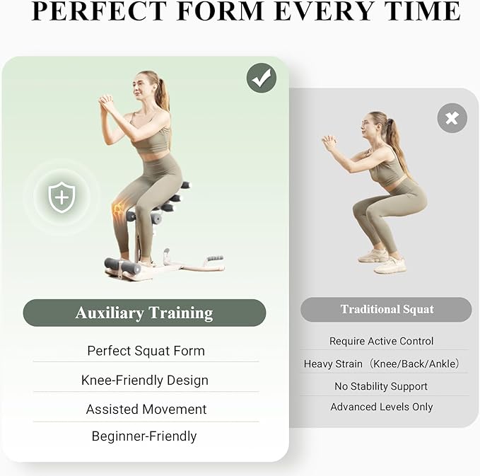 PAETA Squat Machine, Deep Squat Machine for Women, Glutes Workout Equipment with Adjustable Resistance Bands, Leg, Core & Ab Exercise Machine, Squat Assist Trainer for Home Gym