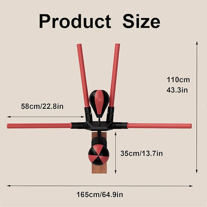 Smart Boxing Reflex Trainer with Remote Control, Wall-Mounted Striking System Featuring 4 Striking Rods and 2 Speed, Balls Boxing Trainer Offers 3 Modes and 3 Speed Settings to Enhance Reaction Time