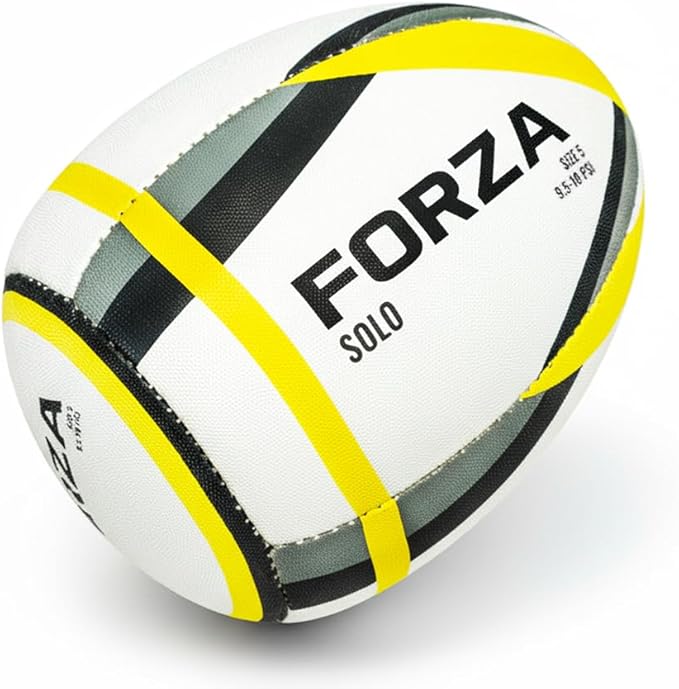 FORZA Rebounder Rugby Ball - Size 3, 4 & 5 Rugby Balls | Improve Reaction Times, Reflexes & Passing Accuracy | Half Rugby Ball | Rugby Training Equipment