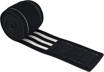 AQF Knee Wraps Weight Lifting Bandage - IPL and USPA Approved Gym Knee Support - Heavy Duty 78” Elasticated Support Straps Guard Powerlifting, Squatting (Pair)