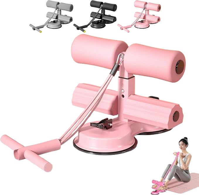 Ab Training Auxiliary Device - Multi-functional Adjustable Ab Trainer 3-Level Sit-Up Assistant with Dual Suction Cups, Ergonomic Low-Impact Core Strengthener for Home/Gym