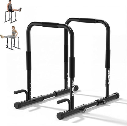 2026 Upgrade Adjustable 2-in-1 Dip Bar Station & Push Up Bars for Home Gym Calisthenics Equipment Parallel Bars with 420LB Stable Design, Functional Heavy Dip Stand,Black